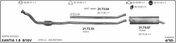 Imasaf 514000152 Exhaust system 514000152: Buy near me in Poland at 2407.PL - Good price!