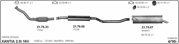 Imasaf 514000158 Exhaust system 514000158: Buy near me in Poland at 2407.PL - Good price!