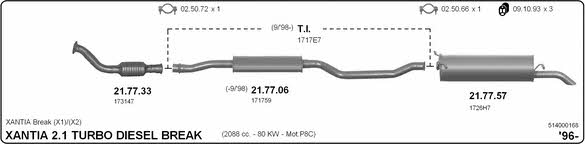 Imasaf 514000168 Exhaust system 514000168: Buy near me in Poland at 2407.PL - Good price!