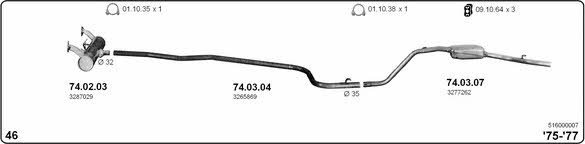  516000007 Exhaust system 516000007: Buy near me in Poland at 2407.PL - Good price!