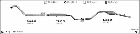 Imasaf 516000009 Exhaust system 516000009: Buy near me in Poland at 2407.PL - Good price!