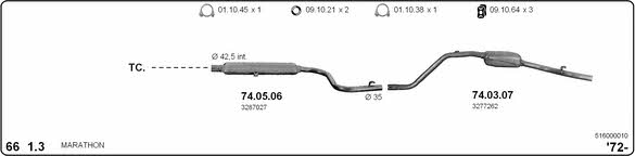 Imasaf 516000010 Exhaust system 516000010: Buy near me in Poland at 2407.PL - Good price!