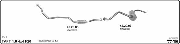 Imasaf 517000006 Exhaust system 517000006: Buy near me in Poland at 2407.PL - Good price!