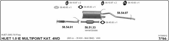 Imasaf 517000012 Exhaust system 517000012: Buy near me in Poland at 2407.PL - Good price!
