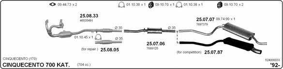  524000033 Abgasanlage 524000033: Kaufen Sie zu einem guten Preis in Polen bei 2407.PL!