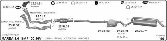  524000118 Exhaust system 524000118: Buy near me in Poland at 2407.PL - Good price!