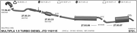 Imasaf 524000134 Układ wydechowy 524000134: Atrakcyjna cena w Polsce na 2407.PL - Zamów teraz!