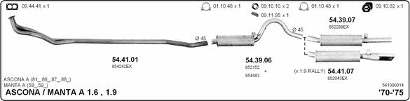 Imasaf 561000014 Exhaust system 561000014: Buy near me in Poland at 2407.PL - Good price!