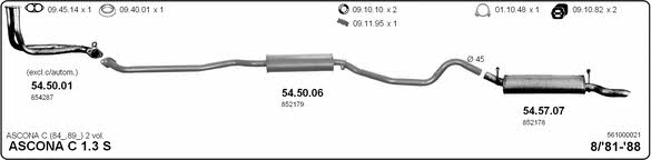  561000021 Exhaust system 561000021: Buy near me in Poland at 2407.PL - Good price!
