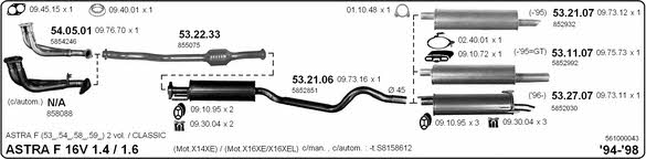 Imasaf 561000043 Exhaust system 561000043: Buy near me in Poland at 2407.PL - Good price!