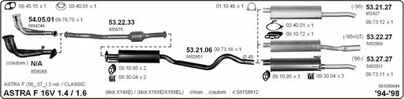 Imasaf 561000044 Exhaust system 561000044: Buy near me in Poland at 2407.PL - Good price!