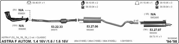 Imasaf 561000045 Exhaust system 561000045: Buy near me in Poland at 2407.PL - Good price!