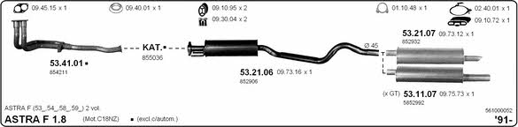 Imasaf 561000052 Exhaust system 561000052: Buy near me in Poland at 2407.PL - Good price!