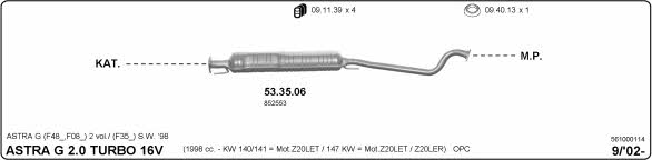  561000114 Exhaust system 561000114: Buy near me in Poland at 2407.PL - Good price!