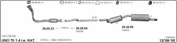  524000336 Układ wydechowy 524000336: Dobra cena w Polsce na 2407.PL - Kup Teraz!