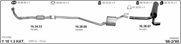 Imasaf 834000025 Exhaust system 834000025: Buy near me in Poland at 2407.PL - Good price!