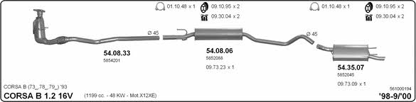 Imasaf 561000194 Exhaust system 561000194: Buy near me in Poland at 2407.PL - Good price!