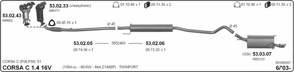  561000207 Система випуску відпрацьованих газів 561000207: Приваблива ціна - Купити у Польщі на 2407.PL!