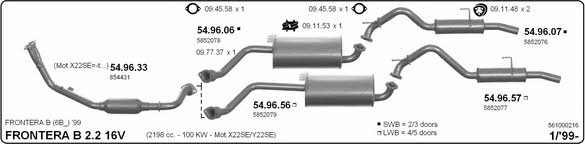 Imasaf 561000216 Exhaust system 561000216: Buy near me in Poland at 2407.PL - Good price!