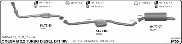  561000319 Система випуску відпрацьованих газів 561000319: Приваблива ціна - Купити у Польщі на 2407.PL!