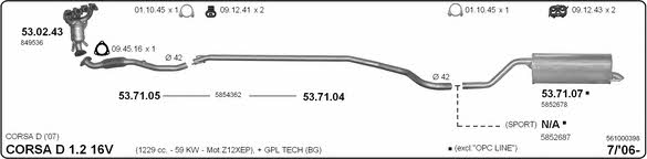 Imasaf 561000398 Exhaust system 561000398: Buy near me in Poland at 2407.PL - Good price!