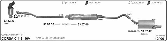  561000406 Система выпуска отработаных газов 561000406: Отличная цена - Купить в Польше на 2407.PL!