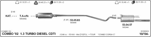  561000418 Exhaust system 561000418: Buy near me in Poland at 2407.PL - Good price!