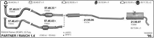  563000022 Exhaust system 563000022: Buy near me in Poland at 2407.PL - Good price!