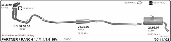  563000023 Exhaust system 563000023: Buy near me in Poland at 2407.PL - Good price!