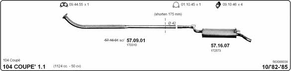 Imasaf 563000038 Exhaust system 563000038: Buy near me in Poland at 2407.PL - Good price!