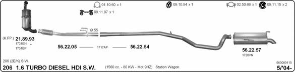 Imasaf 563000115 Exhaust system 563000115: Buy near me in Poland at 2407.PL - Good price!