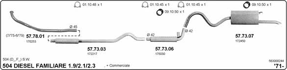 Imasaf 563000244 Exhaust system 563000244: Buy near me in Poland at 2407.PL - Good price!