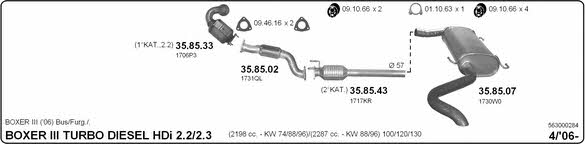 Imasaf 563000284 Exhaust system 563000284: Buy near me in Poland at 2407.PL - Good price!