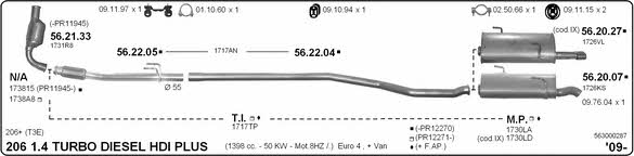 Imasaf 563000287 Exhaust system 563000287: Buy near me in Poland at 2407.PL - Good price!