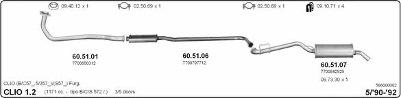  566000002 Exhaust system 566000002: Buy near me in Poland at 2407.PL - Good price!