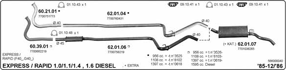  566000040 Exhaust system 566000040: Buy near me in Poland at 2407.PL - Good price!