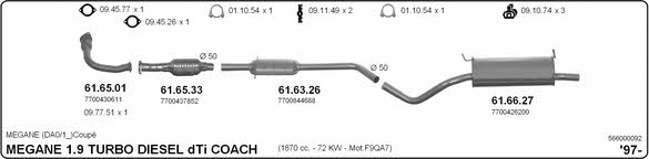 566000092 Exhaust system 566000092: Buy near me in Poland at 2407.PL - Good price!