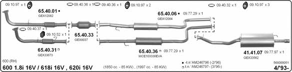  568000051 Exhaust system 568000051: Buy near me in Poland at 2407.PL - Good price!