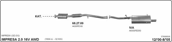 Imasaf 576000036 Exhaust system 576000036: Buy near me in Poland at 2407.PL - Good price!