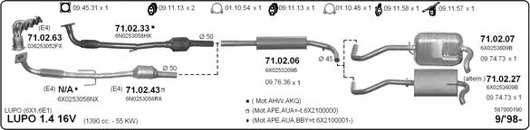  587000190 Система выпуска отработаных газов 587000190: Отличная цена - Купить в Польше на 2407.PL!