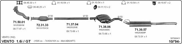 Imasaf 587000411 Exhaust system 587000411: Buy near me in Poland at 2407.PL - Good price!