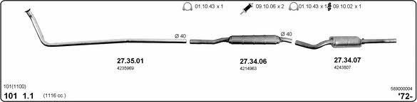  589000004 Abgasanlage 589000004: Kaufen Sie zu einem guten Preis in Polen bei 2407.PL!