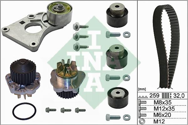 INA 530 0259 30 TIMING BELT KIT WITH WATER PUMP 530025930: Buy near me in Poland at 2407.PL - Good price!