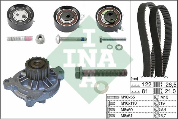 INA 530 0484 31 TIMING BELT KIT WITH WATER PUMP 530048431: Buy near me in Poland at 2407.PL - Good price!