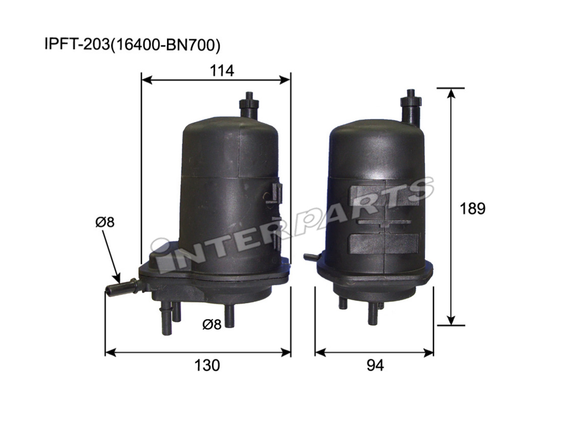 Interparts filter IPFT-203 Fuel filter IPFT203: Buy near me at 2407.PL in Poland at an Affordable price!