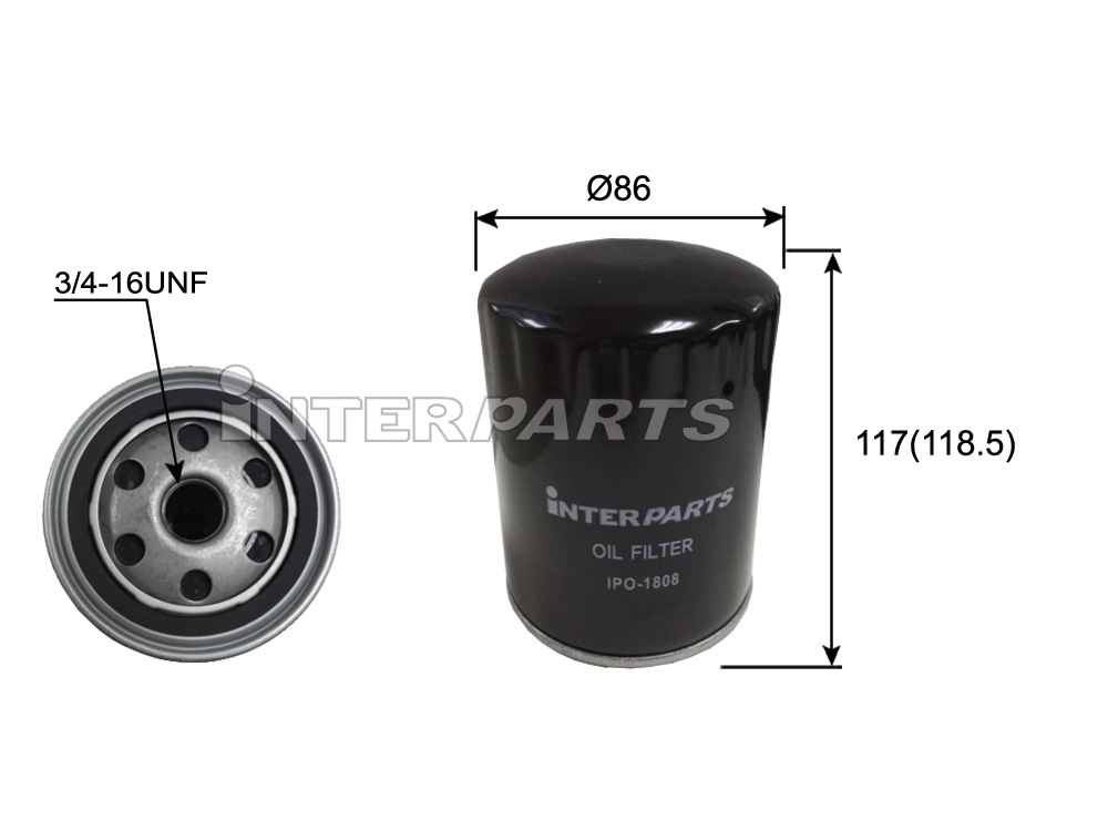 Interparts filter IPO-1808 Oil Filter IPO1808: Buy near me in Poland at 2407.PL - Good price!