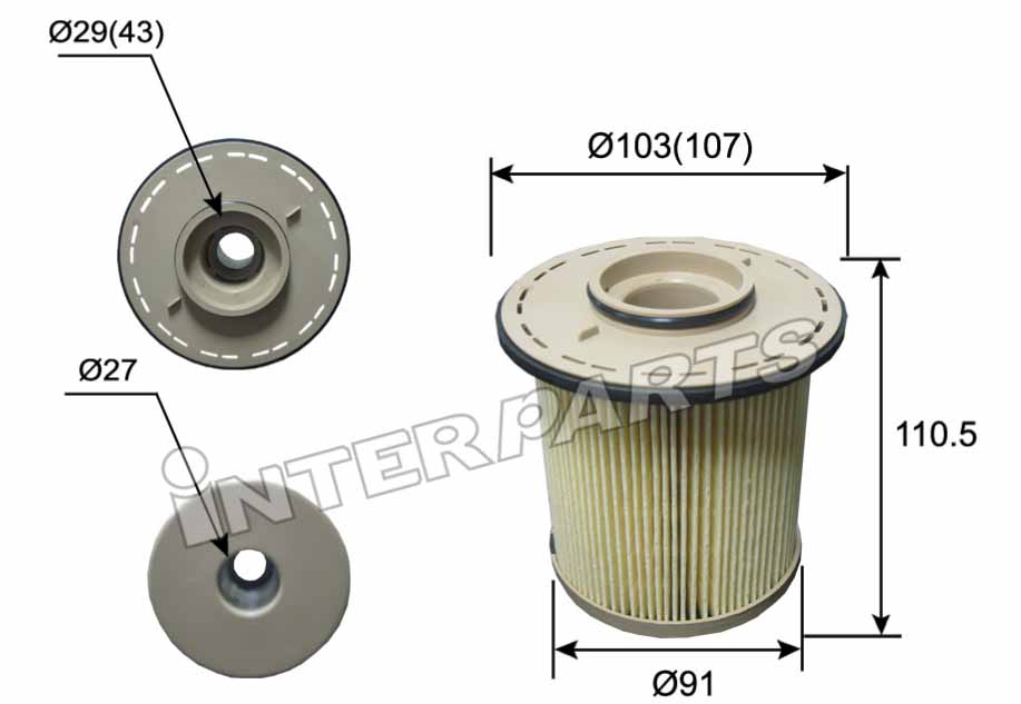 Interparts filter IPEF-144 Фільтр палива IPEF144: Приваблива ціна - Купити у Польщі на 2407.PL!