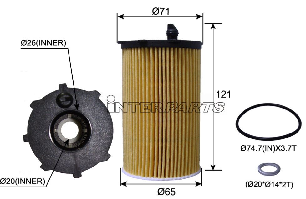 Interparts filter IPEO-804 Oil Filter IPEO804: Buy near me in Poland at 2407.PL - Good price!