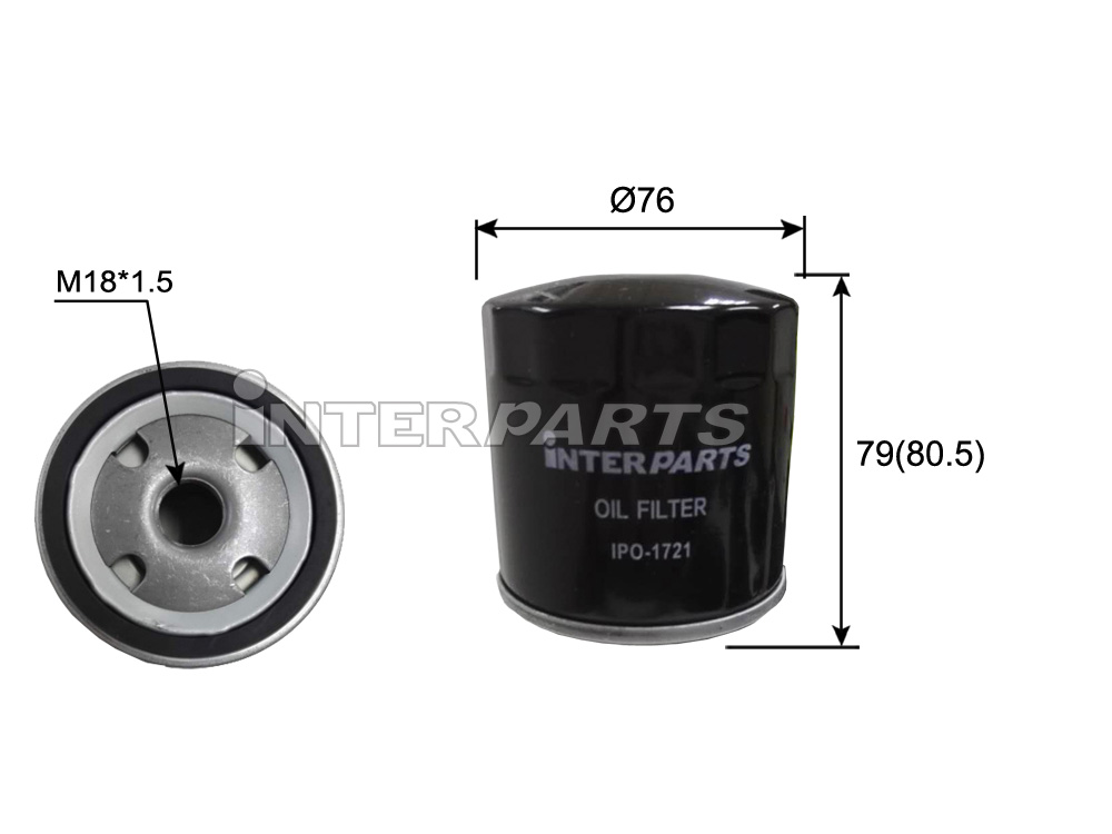 Interparts filter IPO-1721 Oil Filter IPO1721: Buy near me in Poland at 2407.PL - Good price!
