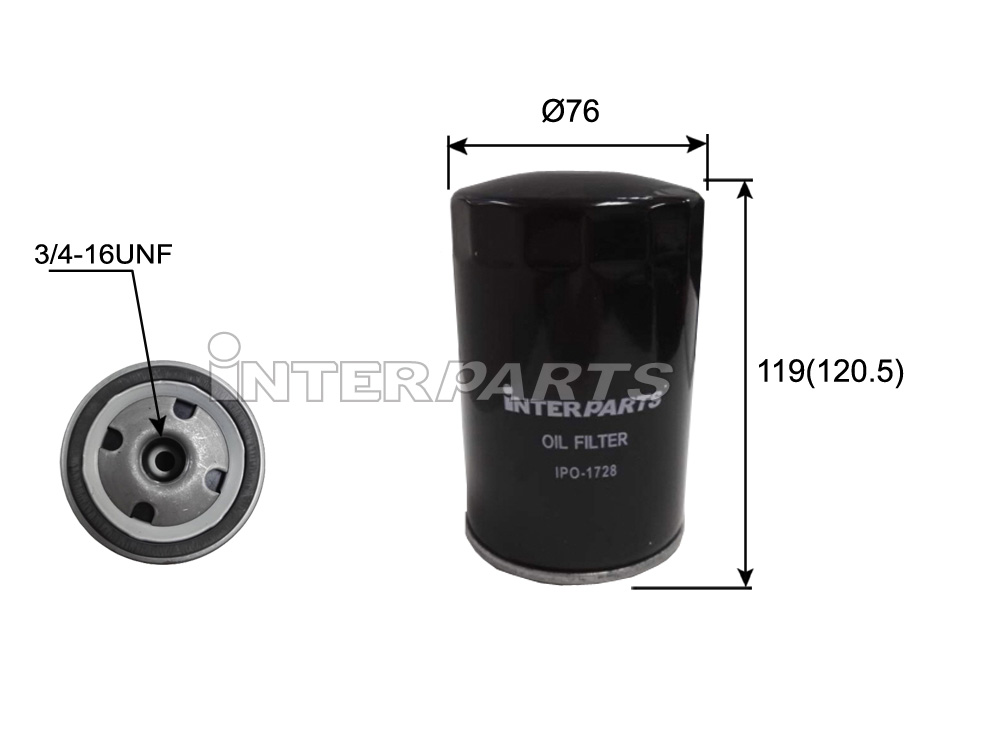 Interparts filter IPO-1728 Oil Filter IPO1728: Buy near me in Poland at 2407.PL - Good price!
